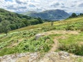 View of ullswater from path to aira force waterfall cumbria Royalty Free Stock Photo