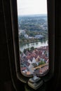 View from the Ulm Minster upon the Danube river and the town of Ulm Royalty Free Stock Photo