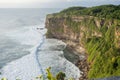 View of Uluwatu temple of top of the cliff, in Uluwatu, Bali, Indonesia, ocean landscape