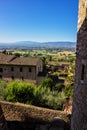 View of the umbrian hills from the town of Assisi, Italy