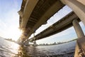 View under the big bridge Royalty Free Stock Photo