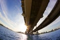 View under the big bridge Royalty Free Stock Photo