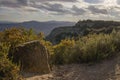 Cloudscape on the cliffs of Cingles del Berti Royalty Free Stock Photo
