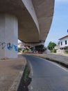The view under the highway flyover Royalty Free Stock Photo