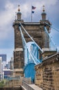 View under John A. Roebling Suspension Bridge