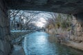 View from under Meijibashi bridge in Snow Royalty Free Stock Photo