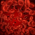 View under a microscope, blood-red blood cells