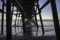 View under an ocean pier Royalty Free Stock Photo