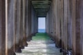 View from under the pier towards the ocean