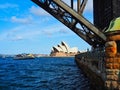 View Under Sydney Harbour Bridge to Opera House, Australia Royalty Free Stock Photo