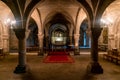 View of the underground crypt inside the Canterbury Cathedral Royalty Free Stock Photo