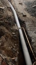 A view of underground lengthiest drainage pipe system -Image Royalty Free Stock Photo