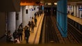 View of underground railway Obor station platform Royalty Free Stock Photo