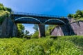 A view underneath the Iron Trunk aqueduct for the Grand Union canal at Wolverton, UK