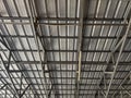 A view of the underside of a metal roof structure Royalty Free Stock Photo