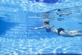 View of the underwater part of the pool and swimmer Royalty Free Stock Photo