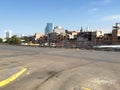 View of the undeveloped slum housing from the international bus station of the Argentine capital Buenos Aires