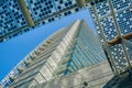 View of the Unicredit skyscraper tower complex, Piazza Gae Aulenti in the business district of Porta Garibaldi, cool toned