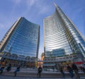 View of the Unicredit Tower in Gae Aulentis Square, the buisness area near Garibaldi train Station, Milan, Italy