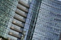 View of the Unicredit tower and Piazza Gae Aulenti in the business district of Porta Garibaldi, fragment of glass and steel modern