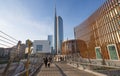 View of Unicredit tower Towers, inside `Porta Nuova` Area near Garibaldi train station in Milan Milano, Italy.