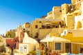 Carved cave houses of picturesque Oia town Santorini island Royalty Free Stock Photo