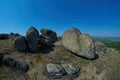 A view of unique stones and rocks in Macin mountains natural park.