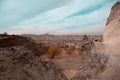 View of the unique volcanic landscape of Cappadocia Royalty Free Stock Photo