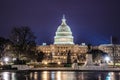 United State Capitol Building seen at night Royalty Free Stock Photo