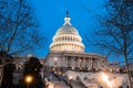 United States Capitol Building seen at night Royalty Free Stock Photo