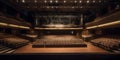 A view of a university auditorium with a stage and theate two created with generative AI Royalty Free Stock Photo