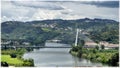View from the University campus on the bridge in Coimbra, Portugal. Royalty Free Stock Photo