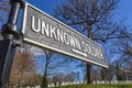 Unknown Soldier sign in Arlington National Cemetery, Washington DC Royalty Free Stock Photo