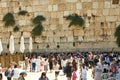 View of unknowns people praying front the Western wall in the old city of Jerusalem Royalty Free Stock Photo