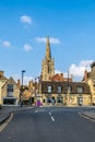 A view up Castle Dyke towards All Saints Church in the town of Stamford, Lincolnshire, UK Royalty Free Stock Photo