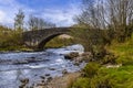 A view up the River Orchy towards the Eighteen century bridge near to Glencoe, Scotland Royalty Free Stock Photo
