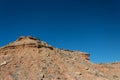 View up a rocky ridge, Chihuahuan desert, American southwest landscape, deep blue sky