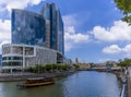 A view up the Singapore river towards Clarke Quay in Singapore, Asia Royalty Free Stock Photo