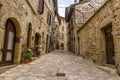 A view up a street leading up Mount Subasio in Assisi, Umbria