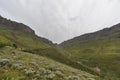 The view up the valley on Sani Pass Royalty Free Stock Photo