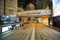 View from upper deck of double-decker tramway Royalty Free Stock Photo