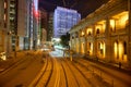 View from upper deck of double-decker tramway Royalty Free Stock Photo