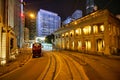 View from upper deck of double-decker tramway Royalty Free Stock Photo