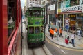 View from the upper deck of a tram in Hong Kong Royalty Free Stock Photo