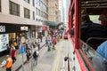 View from the upper deck of a tram in Hong Kong