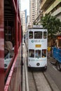 View from the upper deck of a tram in Hong Kong Royalty Free Stock Photo