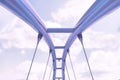 View of the upper structure of the purple bridge against the blue sky Royalty Free Stock Photo