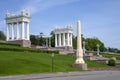 View of the upper terrace of the Volga River embankment. Volgograd, Russia