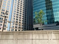 View of Upper Wacker Drive, where a dividing wall marks III for the 3 forks of the Chicago River