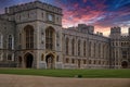 View of Upper Ward (Quadrangle) in Medieval Windsor Castle. UK